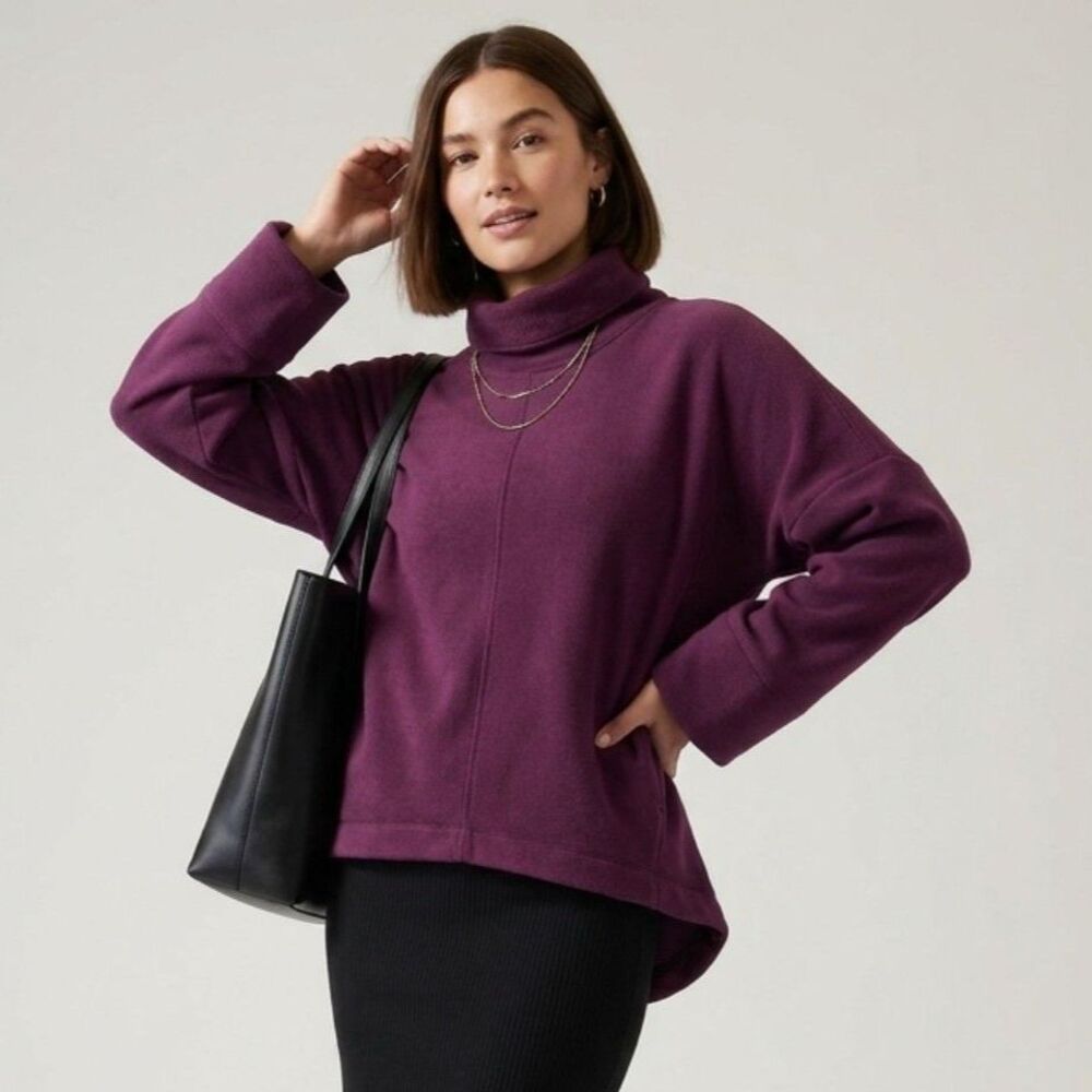 Athleta Funnel Neck Purple Sweater Women's Size M